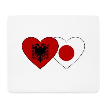 Albania Japan Flag Heart - Mouse Pad (horizontal) - white - Front