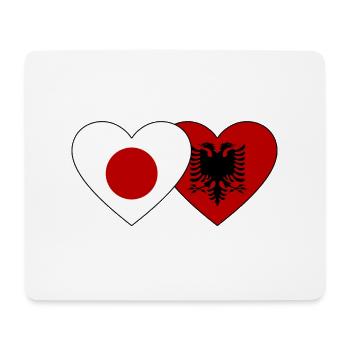 Japan Albanien Flagge Herz - Mousepad (Querformat) - Weiß - Vorne