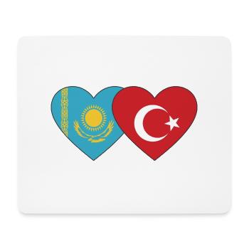 Kasachstan Türkei Flagge Herz - Mousepad (Querformat) - Weiß - Vorne