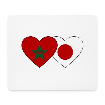 Morocco Japan Flag Heart - Mouse Pad (horizontal) - white - Front