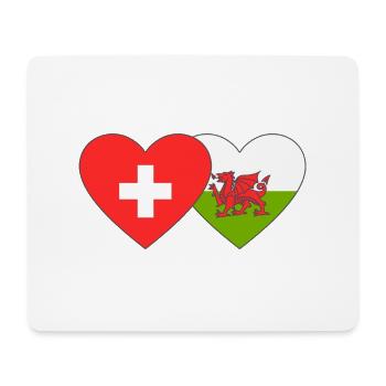Switzerland Wales Flag Heart - Mouse Pad (horizontal) - white - Front