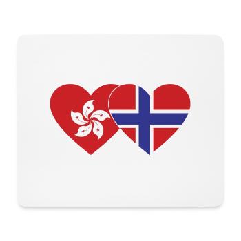 Hong Kong Norway Flag Heart - Mouse Pad (horizontal) - white - Front