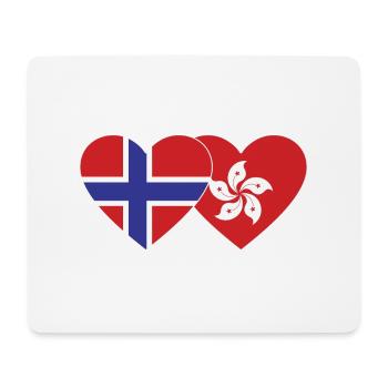 Norvège Drapeau de Hong Kong Coeur - Tapis de souris (format paysage) - blanc - Devant