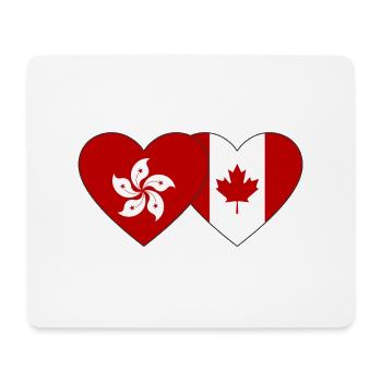 Hongkong Kanada Flagge Herz - Mousepad (Querformat) - Weiß - Vorne