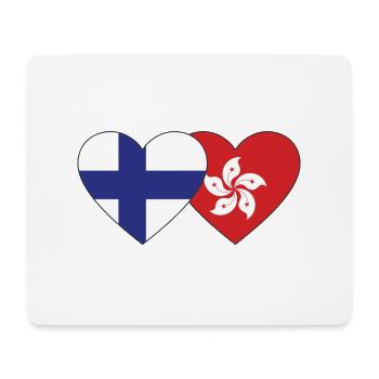Finland Hong Kong Flag Heart - Mouse Pad (horizontal) - white - Front