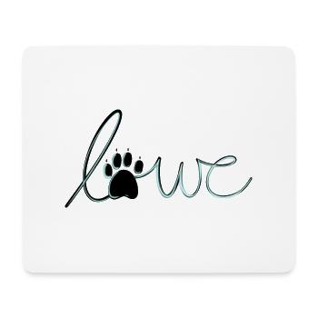 Löwe, Schriftzug, blau, Katzenliebhaber, Raubkatze - Mousepad (Querformat) - Weiß - Vorne
