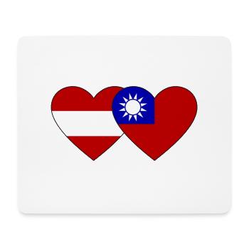 Autriche Taiwan Flag Heart - Tapis de souris (format paysage) - blanc - Devant