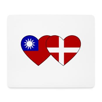 Taiwan Danemark Flag Heart - Tapis de souris (format paysage) - blanc - Devant