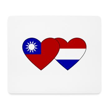 Cœur de drapeau de la Hollande de Taïwan - Tapis de souris (format paysage) - blanc - Devant