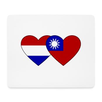 Cœur de drapeau de Taïwan - Tapis de souris (format paysage) - blanc - Devant