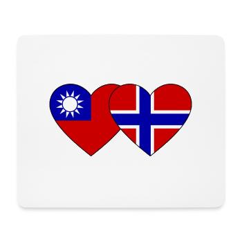 Taïwan Norvège Flag Heart - Tapis de souris (format paysage) - blanc - Devant
