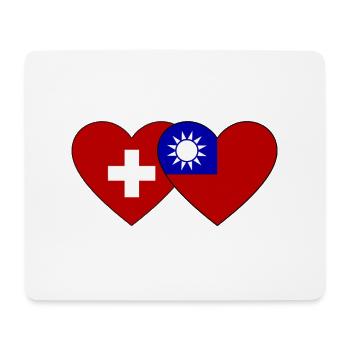 Suisse Taiwan Flag Heart - Tapis de souris (format paysage) - blanc - Devant