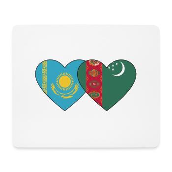 Kasachstan Turkmenistan Flagge Herz - Mousepad (Querformat) - Weiß - Vorne