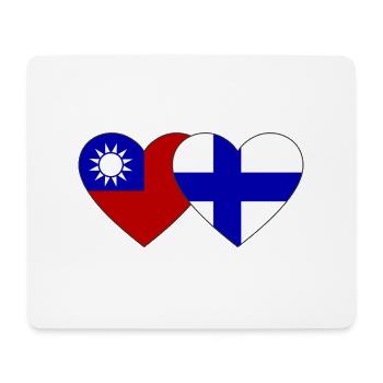 Taiwan Finland Flag Heart - Mouse Pad (horizontal) - white - Front