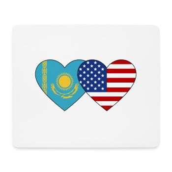 Kasachstan USA Flagge Herz - Mousepad (Querformat) - Weiß - Vorne