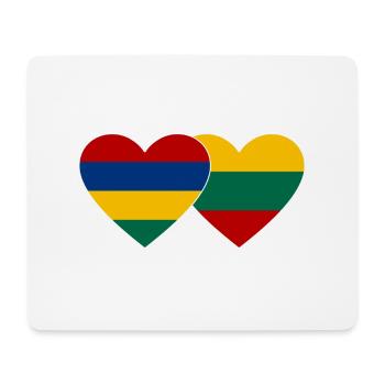 Mauritius Lithuania Flag Heart - Mouse Pad (horizontal) - white - Front