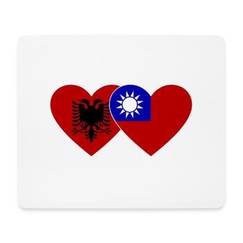 AlbanieCœur de drapeau de Taiwan - Tapis de souris (format paysage) - blanc - Devant