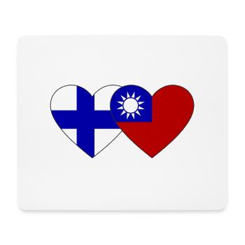 Finlande Taïwan Flag Heart - Tapis de souris (format paysage) - blanc - Devant