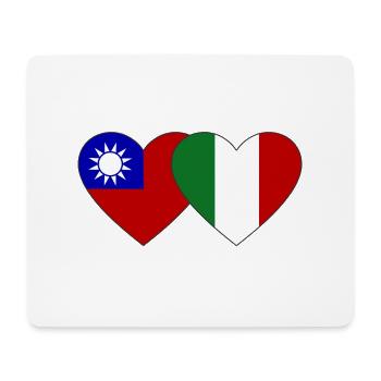 Taïwan Italie Flag Heart - Tapis de souris (format paysage) - blanc - Devant