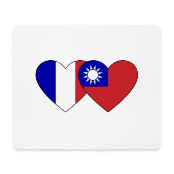 France Taïwan Flag Heart - Tapis de souris (format paysage) - blanc - Devant