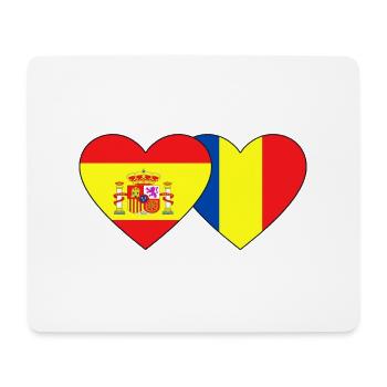 Spain Romania Flag Heart - Mouse Pad (horizontal) - white - Front