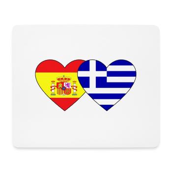 Spain Greece Flag Heart - Mouse Pad (horizontal) - white - Front