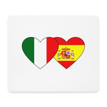 Italy Spain Flag Heart - Mouse Pad (horizontal) - white - Front