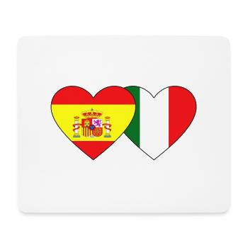 Spain Italy Flag Heart - Mouse Pad (horizontal) - white - Front