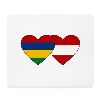 Mauritius Austria Flag Heart - Mouse Pad (horizontal) - white - Front