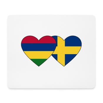 Mauritius Sweden Flag Heart - Mouse Pad (horizontal) - white - Front