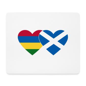 Mauritius Scotland Flag Heart - Mouse Pad (horizontal) - white - Front