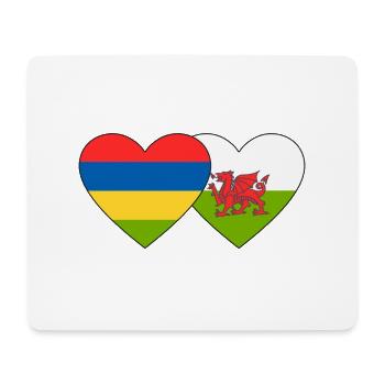 Mauritius Wales Flag Heart - Mouse Pad (horizontal) - white - Front