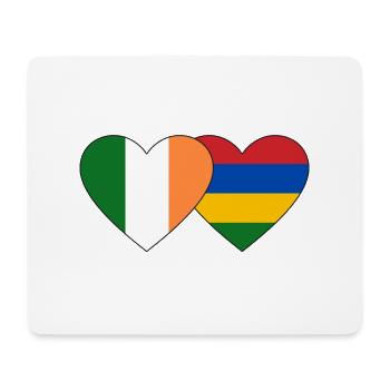 Ireland Mauritius Flag Heart - Mouse Pad (horizontal) - white - Front