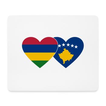 Mauritius Bosnia Flag Heart - Mouse Pad (horizontal) - white - Front
