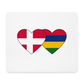 Denmark Mauritius Flag Heart - Mouse Pad (horizontal) - white - Front