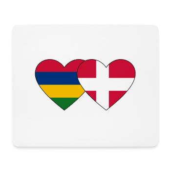 Mauritius Denmark Flag Heart - Mouse Pad (horizontal) - white - Front