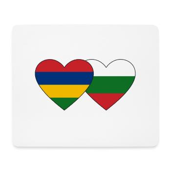 Mauritius Bulgaria Flag Heart - Mouse Pad (horizontal) - white - Front