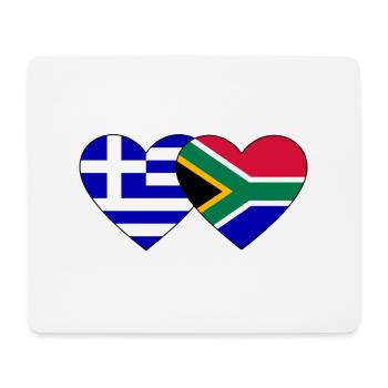 Greece South Africa Flag Heart - Mouse Pad (horizontal) - white - Front