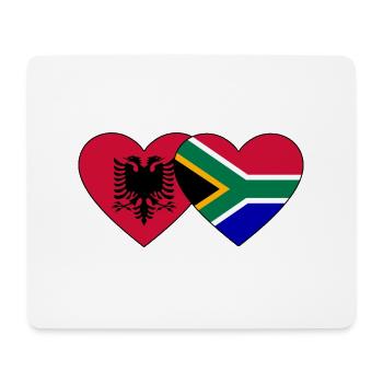 Albania South Africa Flag Heart - Mouse Pad (horizontal) - white - Front