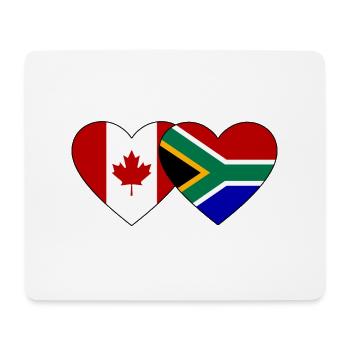 Cœur de drapeau du Canada et de l’Afrique du Sud - Tapis de souris (format paysage) - blanc - Devant