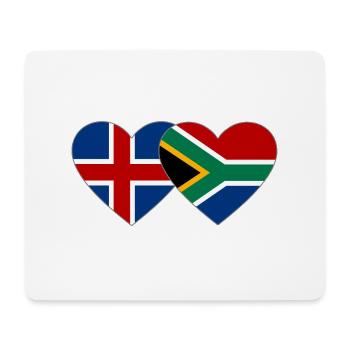 Iceland South Africa Flag Heart - Mouse Pad (horizontal) - white - Front