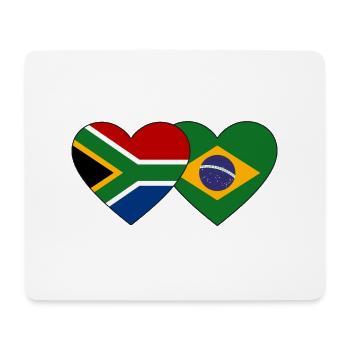 Afrique du Sud Brésil Flag Heart - Tapis de souris (format paysage) - blanc - Devant