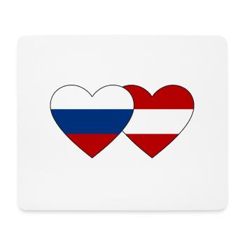Russia Austria Flag Heart - Mouse Pad (horizontal) - white - Front