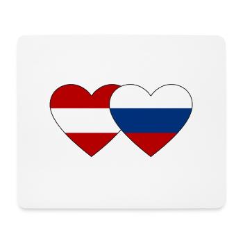 Austria Russia Flag Heart - Mouse Pad (horizontal) - white - Front