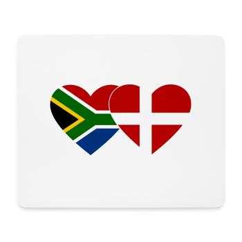 South Africa Denmark Flag Heart - Mouse Pad (horizontal) - white - Front
