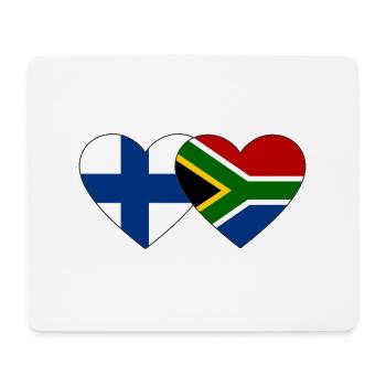 Finlande Afrique du Sud Flag Heart - Tapis de souris (format paysage) - blanc - Devant