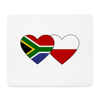 Afrique du Sud Pologne Drapeau Coeur - Tapis de souris (format paysage) - blanc - Devant