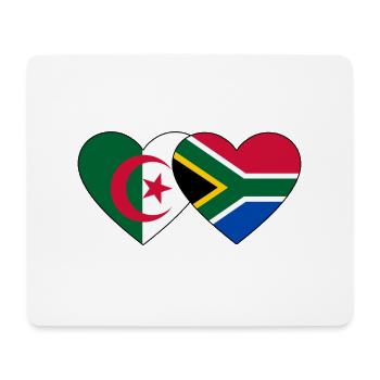 Algeria South Africa Flag Heart - Mouse Pad (horizontal) - white - Front