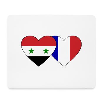 Syrie France Flag Coeur - Tapis de souris (format paysage) - blanc - Devant