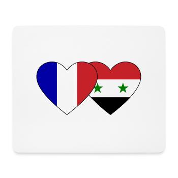 Frankreich Syrien Flagge Herz - Mousepad (Querformat) - Weiß - Vorne